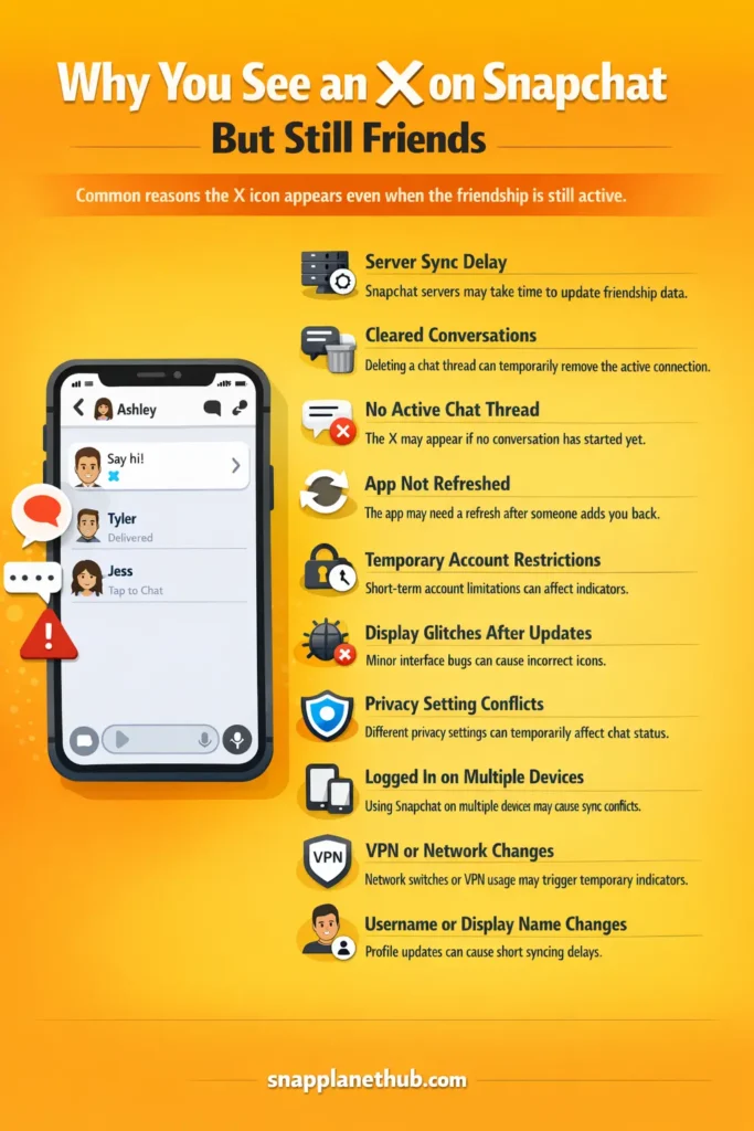 All Real Reasons You See an X on Snapchat But Still Friends